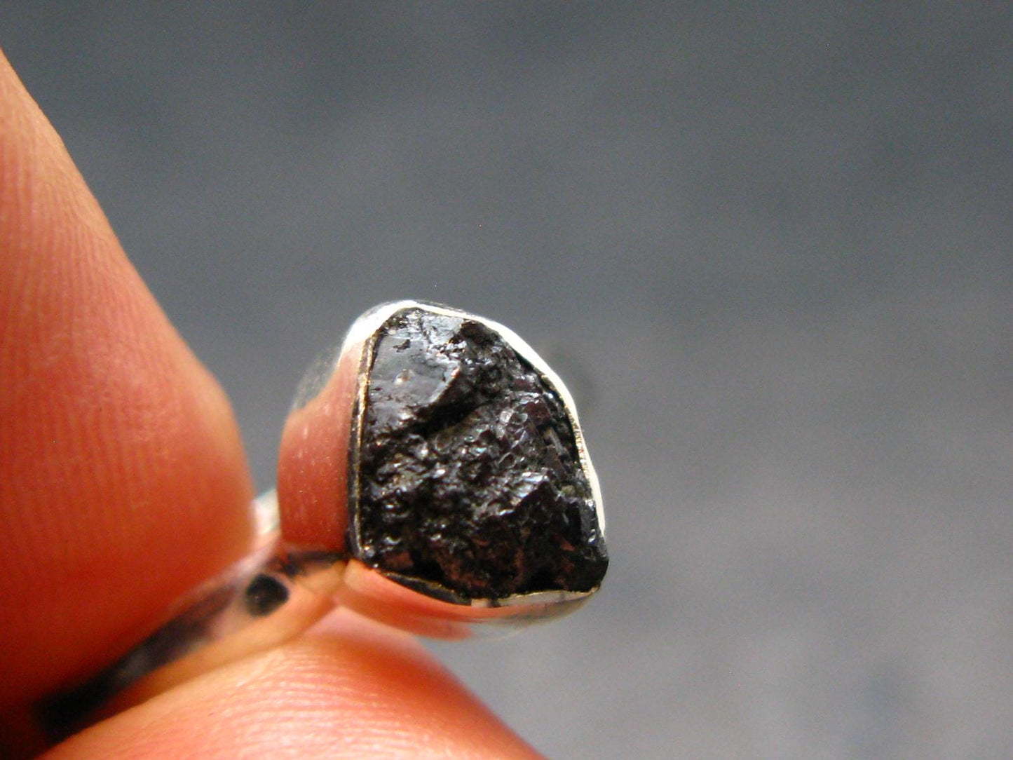 Terminated Brookite Crystal Silver Ring From Arkansas - Size 8 - 2.21 Grams