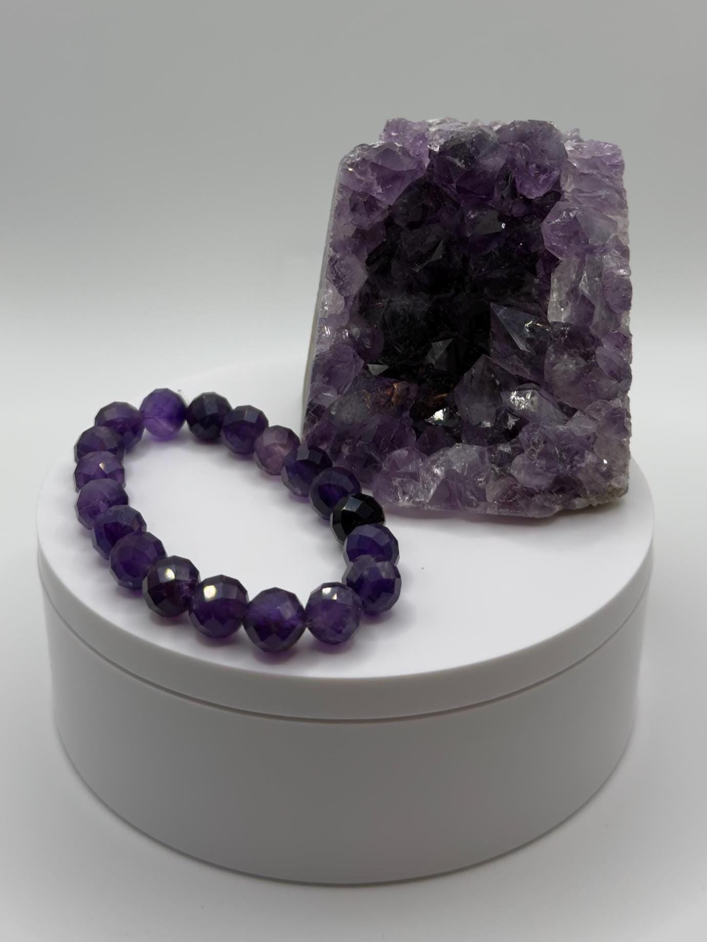 Faceted Amethyst Power Bracelet – Calm & Clarity - 25.63 Grams