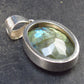 Faceted Labradorite Pendant In 925 Sterling Silver From Madagascar - 1.4'' - 6.9 Grams