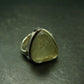 Natural Gem Raw Libyan Desert Glass Tektite Sterling Silver Ring from Libya - Size 7 - 10.19 Grams