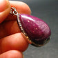 Ruby Silver Pendant from India - 1.4" - 13.13 Grams