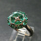Emerald Faceted Silver Ring from Colombia - 3.40 Grams Total - Size 7