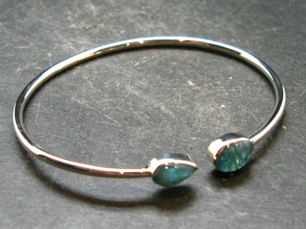 Grandidierite Silver Twister Bracelet From Madagascar - 4.62 Grams