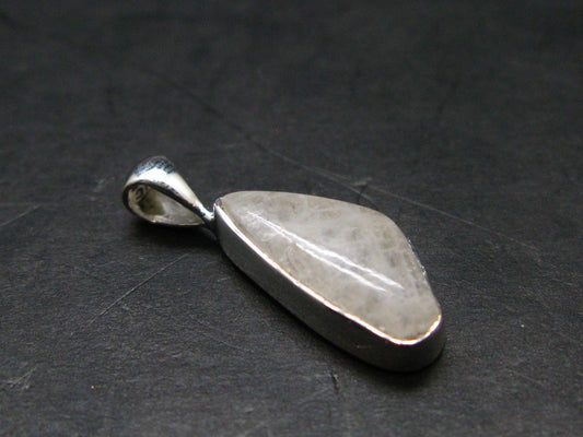 Raw Rare Natrolite Crystal Silver Pendant From Russia - 0.9" - 1.51 Grams