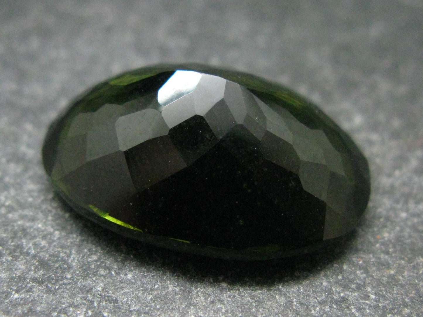 Moldavite Tektite Gem Cut Facetted Stone from Czech Republic - 19.50 Carats - 23x17mm