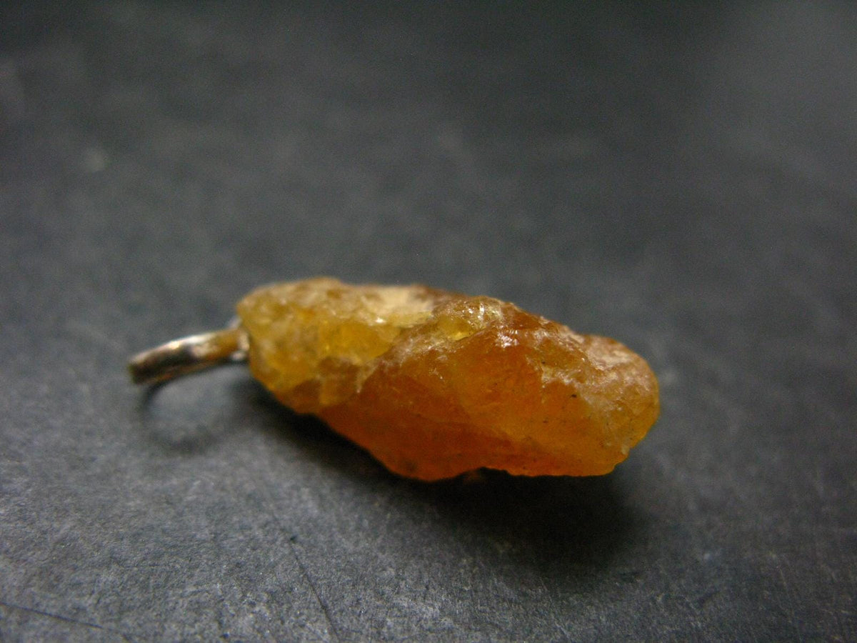 Heliodor (Yellow Beryl) Crystal Silver Pendant From Brazil - 1.2" - 2.77 Grams