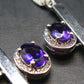 Faceted Natural Amethyst 925 Sterling Silver Earrings - 0.5" - 8.83 Grams