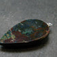 Quantum Quattro Shattuckite Malachite Dioptase Chrysocola Silver Pendant from Namibia - 1.6" - 6.19 Grams