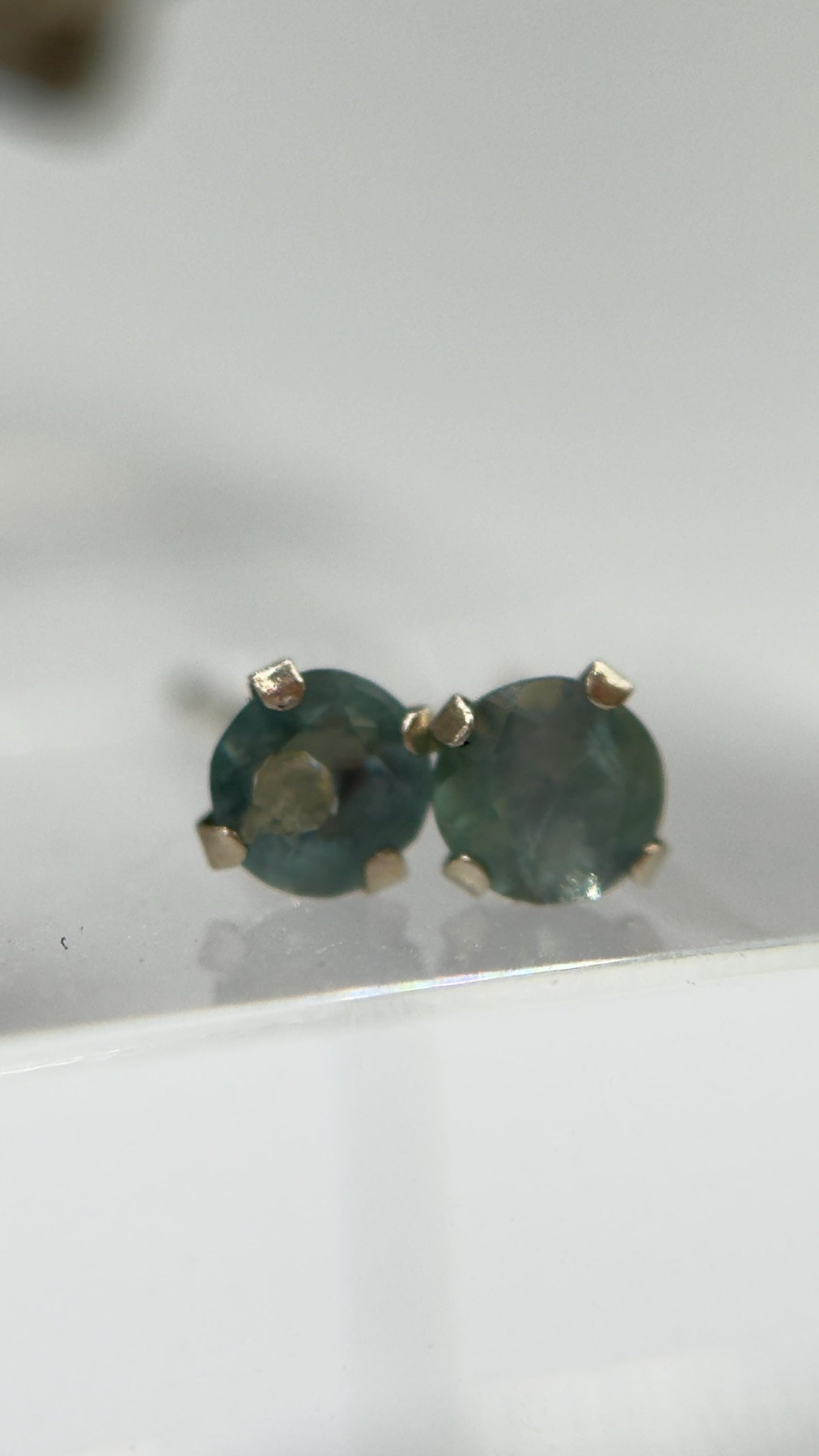 Alexandrite Stud Earrings Color Change Gemstone Silver Earrings June Birthstone Minimalist Jewelry