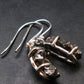 Raw Campo Del Cielo Meteorite Earrings In Silver From Argentina - 5.44 Grams