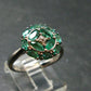 Emerald Faceted Silver Ring from Colombia - 3.40 Grams Total - Size 7