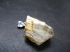 Gem Color Change See-Thru Straw Terminated Crystal Diaspore Crystal Silver Pendant From Turkey - 1.0" - 4.52 Grams