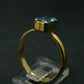 Natural Blue Topaz Sterling Silver Gold Plated Ring - 3.51 Grams - Size 11