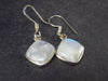 Cabochon Natural Moonstone 925 Sterling Silver Drop Earrings - 1.2" - 3.0 Grams
