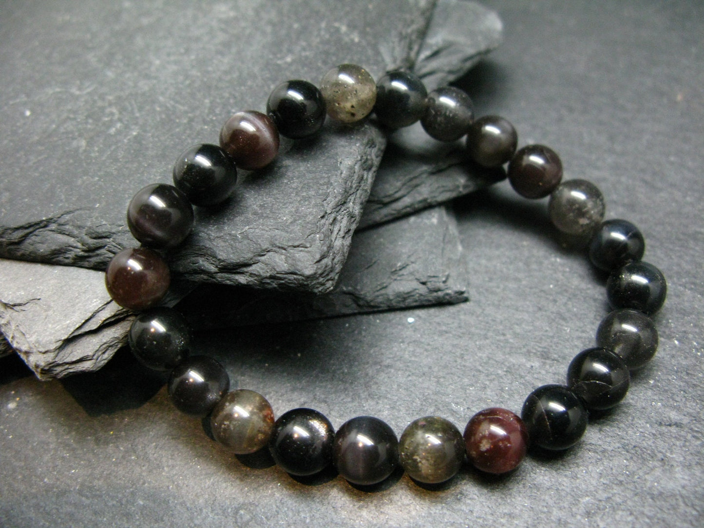Scapolite Cats Eye Genuine Bracelet ~ 7 Inches ~ 8mm Round Beads