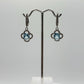 Swiss Blue Topaz Drop Earrings with Petal Motif in Sterling Silver - Weight 4.07 Grams
