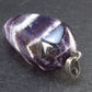 Large White Streaked Chevron Amethyst Pendant From Nigeria - 2.2"