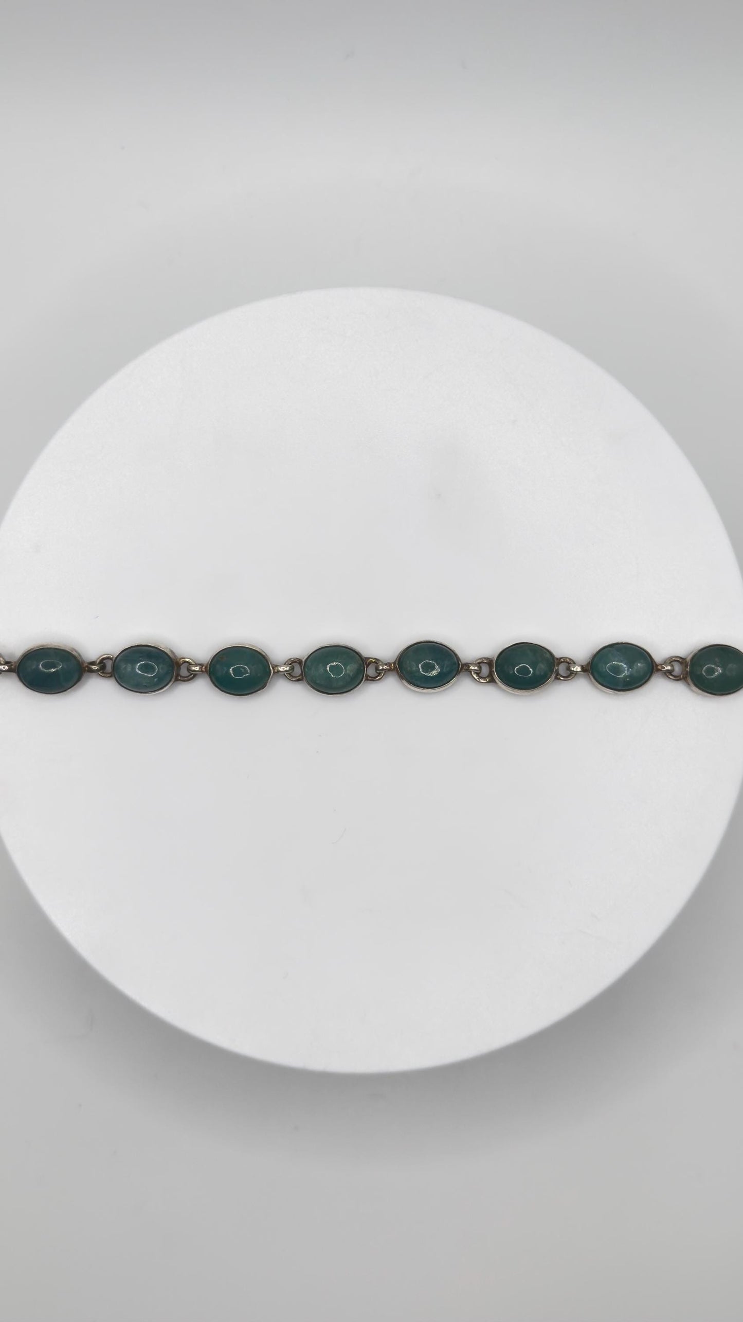 Grandidierite Bracelet Blue Green Gemstone Silver Link Bracelet Minimalist Jewelry Gift