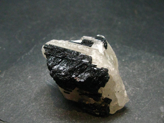 Fine Black Tourmaline In Quartz Crystal From Brazil - 1.8"