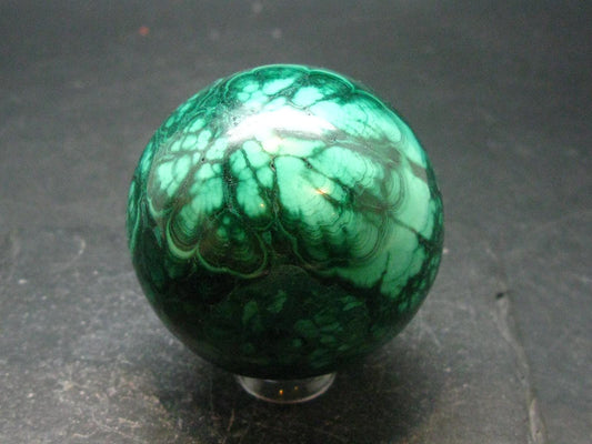 Amazing Rich Vivid Vibrant Green Malachite Sphere Ball From Congo - 1.8"