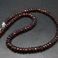 Gem Red Garnet Almandine Beads Silver Necklace from India - 17.5" - 43.8 Grams