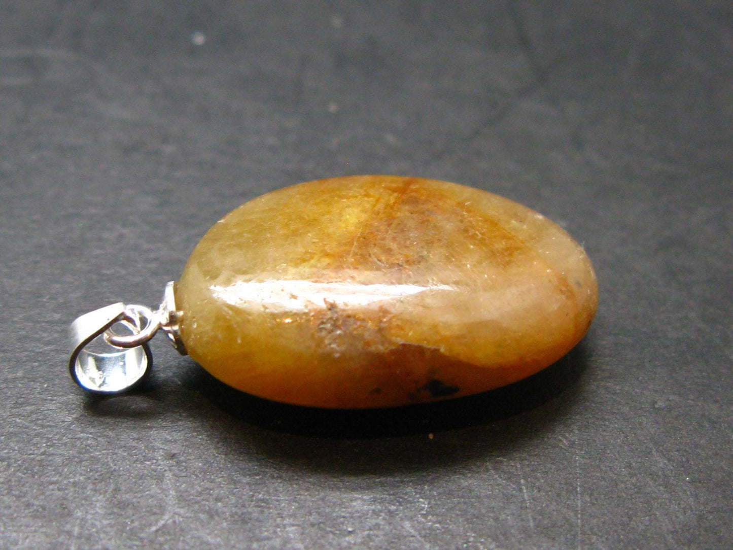 Yellow Sapphire Silver Pendant From Sri Lanka - 1.1" - 24.75 Carats