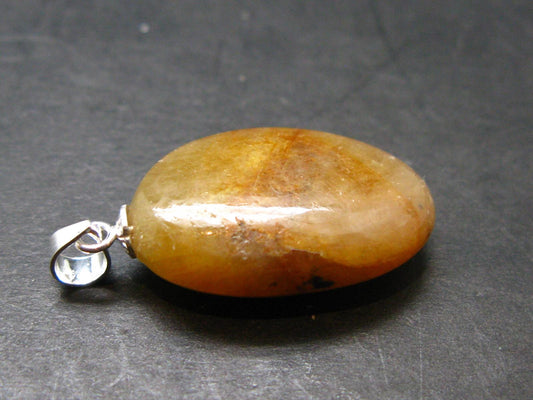 Yellow Sapphire Silver Pendant From Sri Lanka - 1.1" - 24.75 Carats