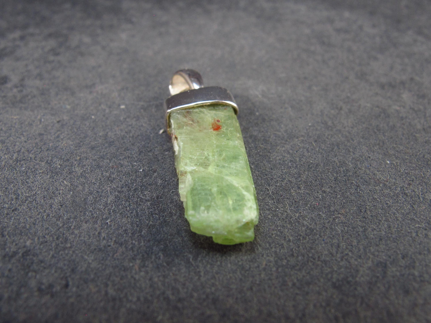 Green Kyanite Silver Pendant from Brazil - 1.2" - 2.03 Grams