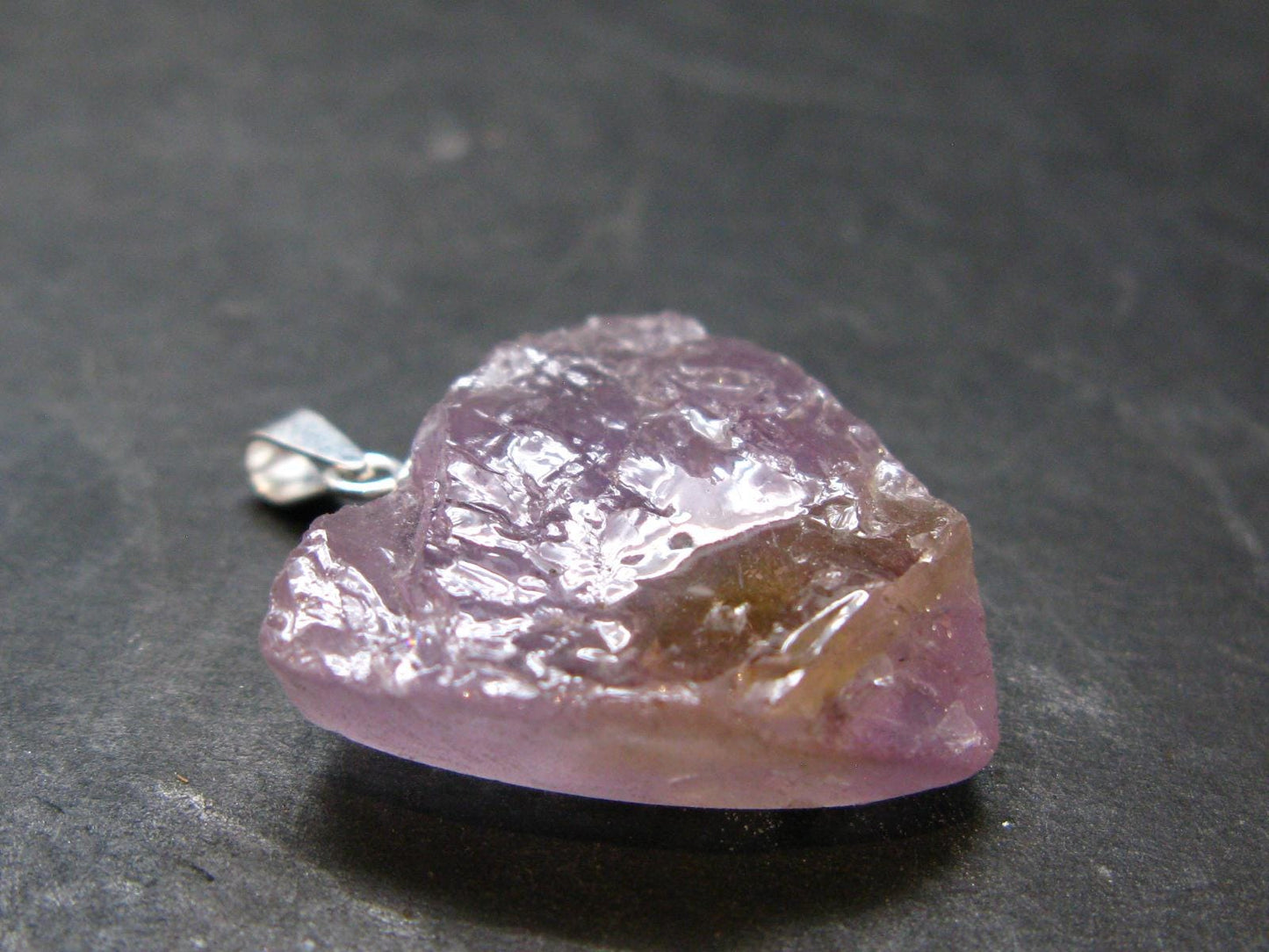 Stunning Natural Gem Ametrine Crystal Silver Pendant From Bolivia - 1.1" - 5.16 Grams