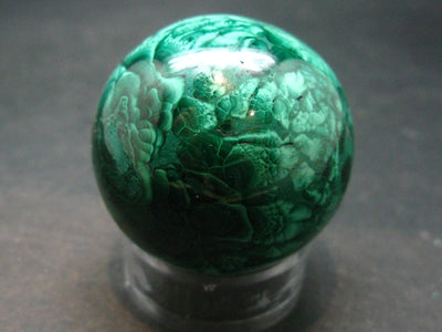 Amazing Rich Vivid Vibrant Green Malachite Sphere Ball From Congo - 1.5"