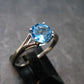 Facetted Blue Topaz Sterling Silver Ring - 1.94 Grams - Size 8