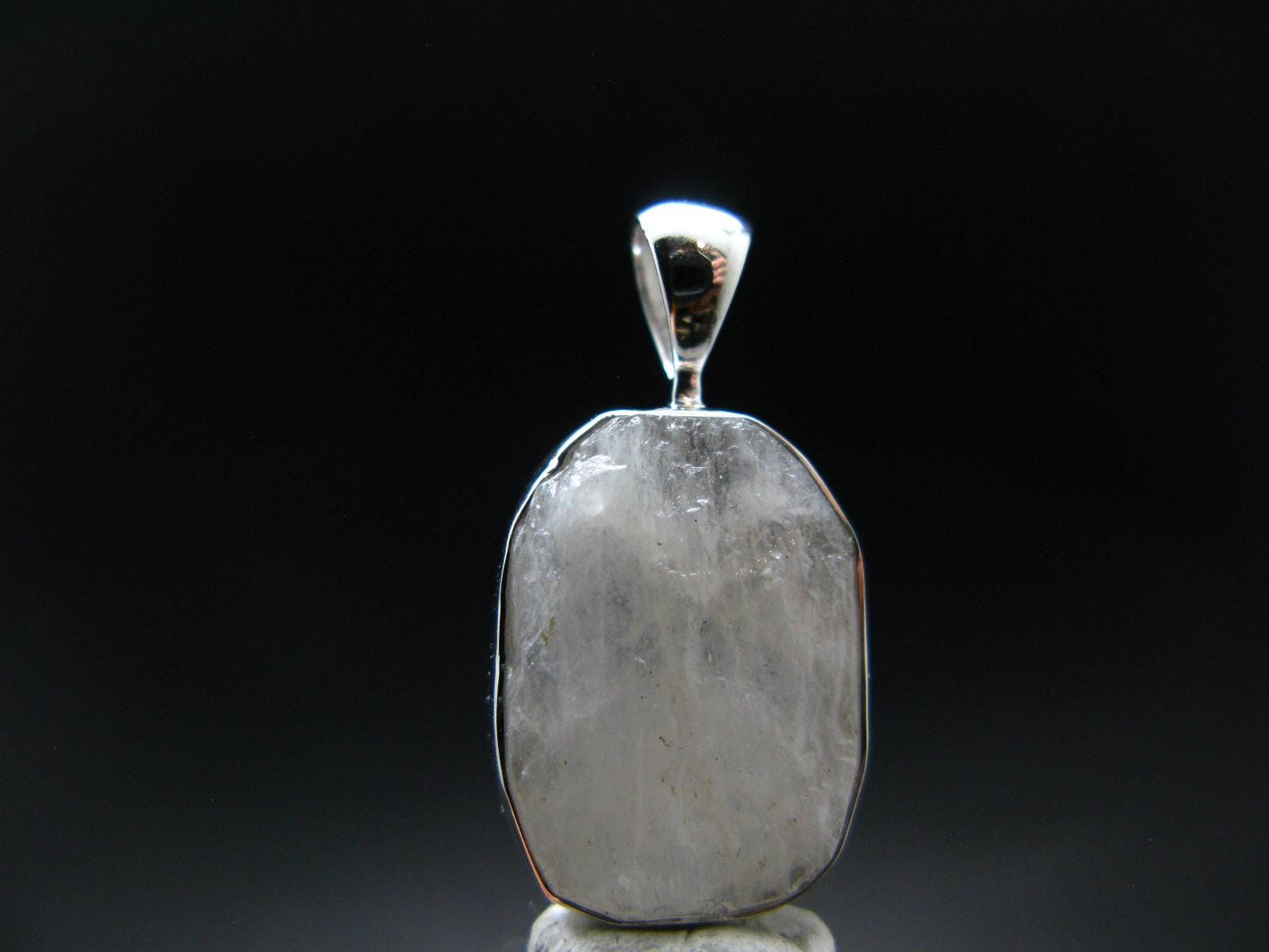 Raw Rare Natrolite Crystal Silver Pendant From Russia - 1.0" - 2.83 Grams