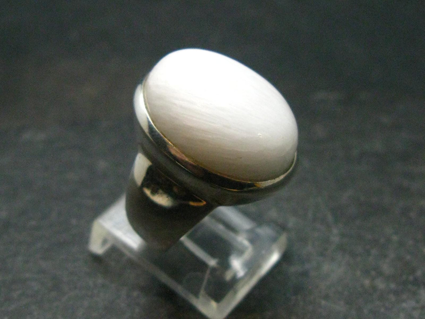 Scolecite Sterling Silver Ring From India - Size 7.50