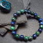Quantum Quattro (Dioptase Chrysocola Malachite Shattuckite) Genuine Bracelet ~ 7 Inches ~ 8mm Round Beads