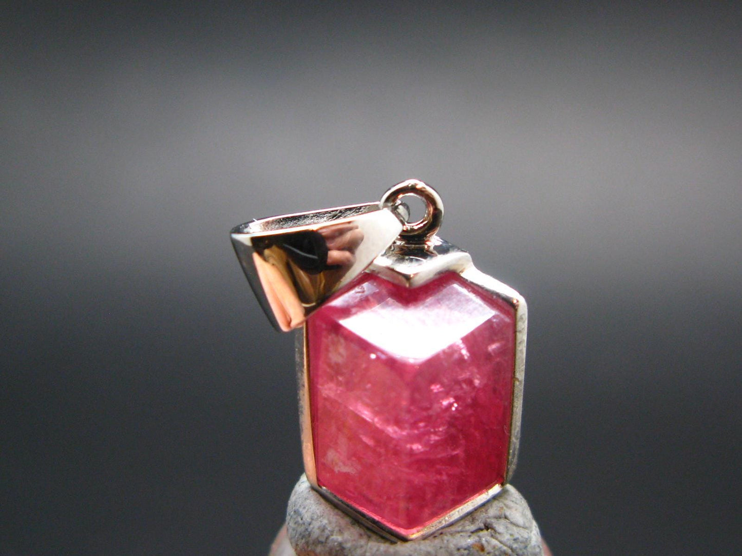 Rhodochrosite Sterling Silver Pendant From Alma Colorado - 0.9" - 3.18 Grams