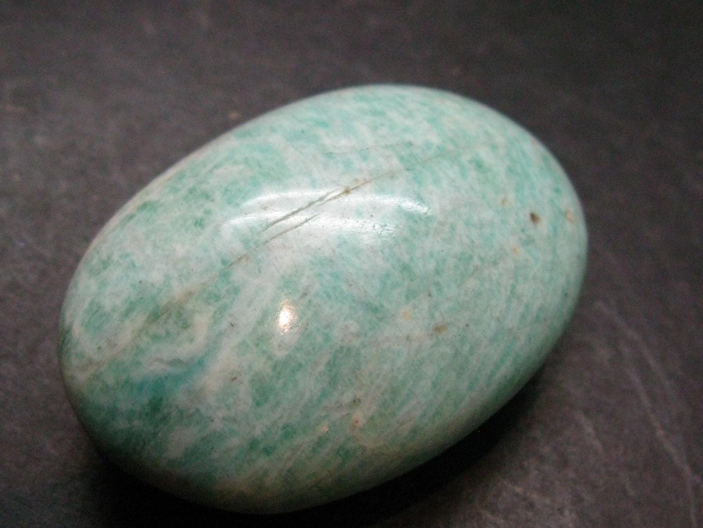 Rich Green Amazonite Tumbled Stone From Madagascar - 2.2"