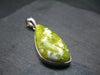 Unique Lizardite Serpentine Silver Pendant from Norway - 1.7"