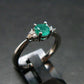 Emerald Crystal Silver Ring from Colombia - 0.65 carats - Size 7