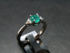 Emerald Crystal Silver Ring from Colombia - 0.65 carats - Size 7