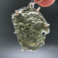 Moldavite Tektite Silver Pendant from Czech Republic - 1.6" - 3.00 Grams