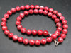 Rare Thulite Necklace Beads From Norway - 18" - 8mm Round Beads