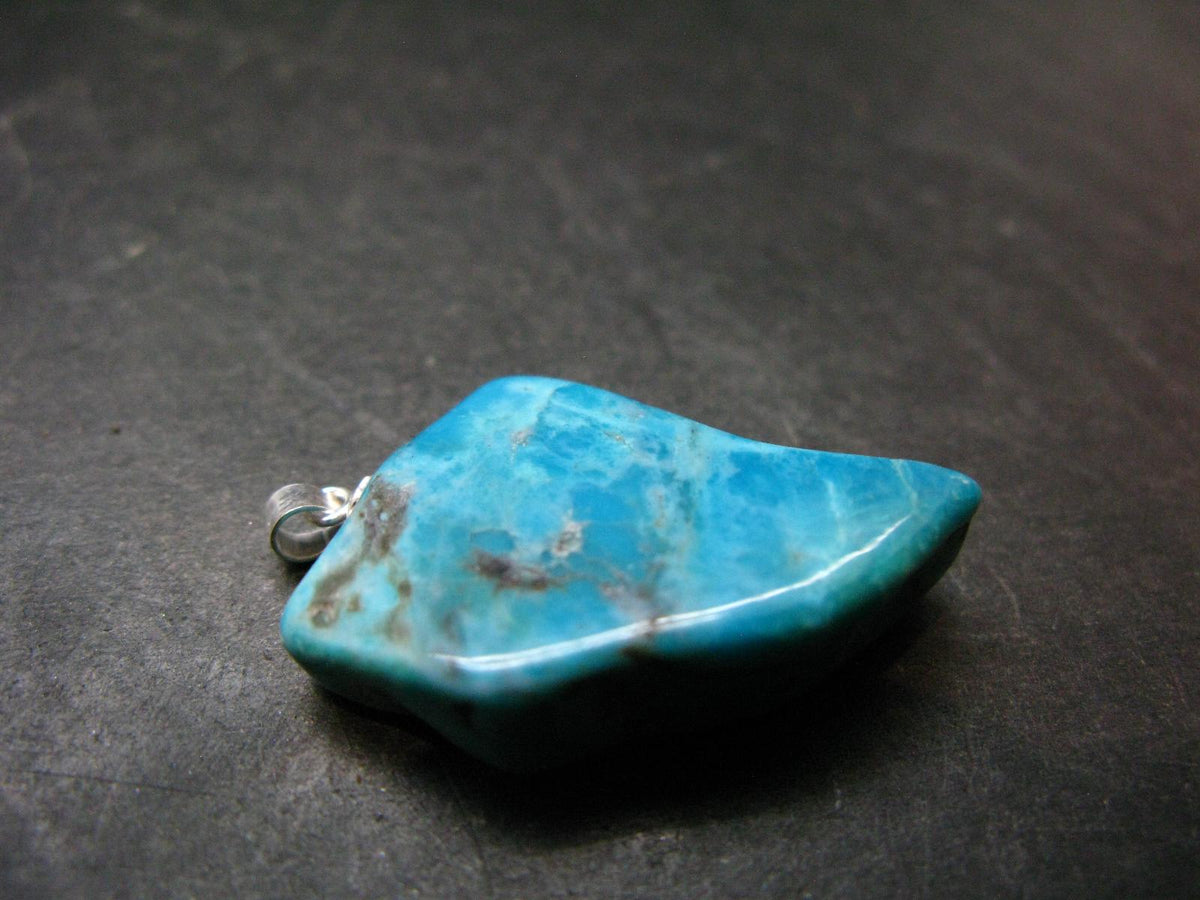 Genuine Turquoise Silver Pendant From Sleeping Beauty Arizona - 1.5" - 8.22 Grams