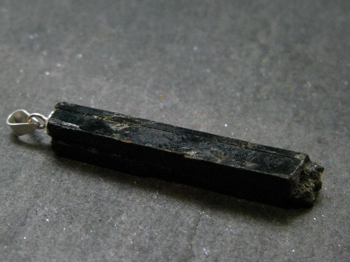 Aegirine Crystal Silver Pendant From Malawi - 1.8" - 4.13 Grams