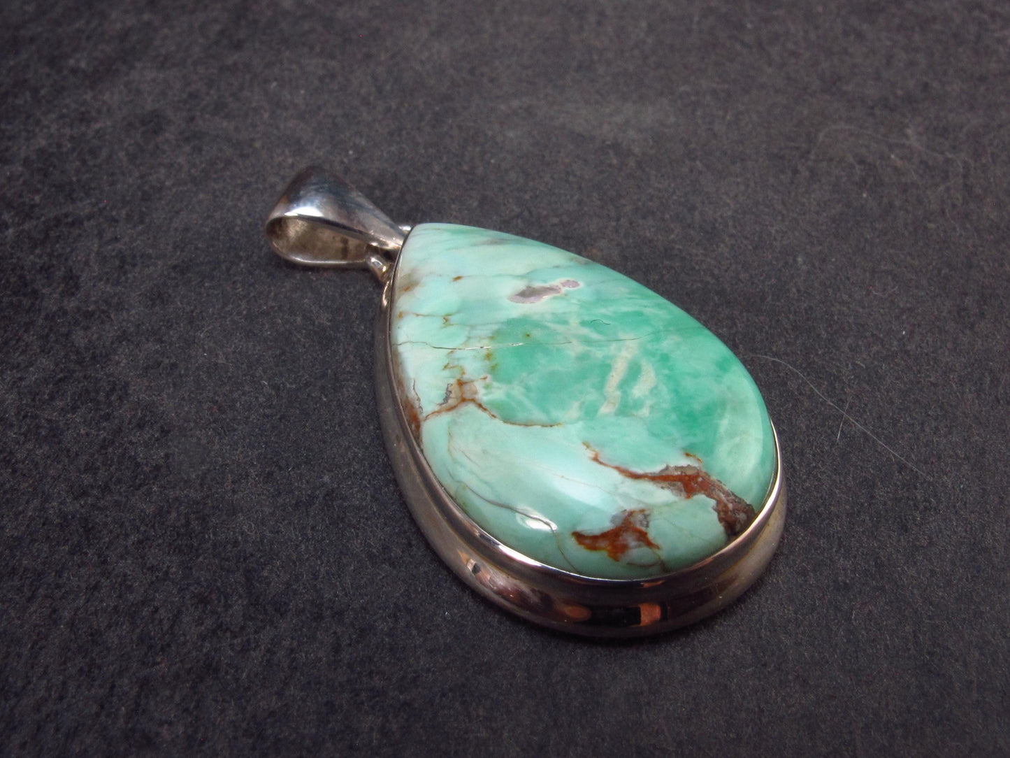 Rare Variscite Sterling Silver Pendant from Utah - 1.5" - 6.80 Grams