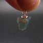 Rare Raw Blue Euclase Gem Crystal Silver Pendant from Zimbabwe - 0.5" - 0.57 Grams