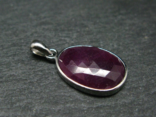 Star Ruby Sterling Silver Pendant - 1.0" - 2.79 Grams