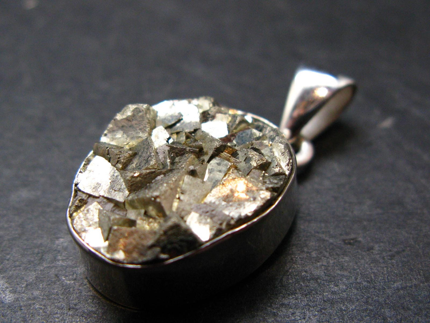 Pyrite Silver Pendant From Peru - 8.13 Grams - 1.2"