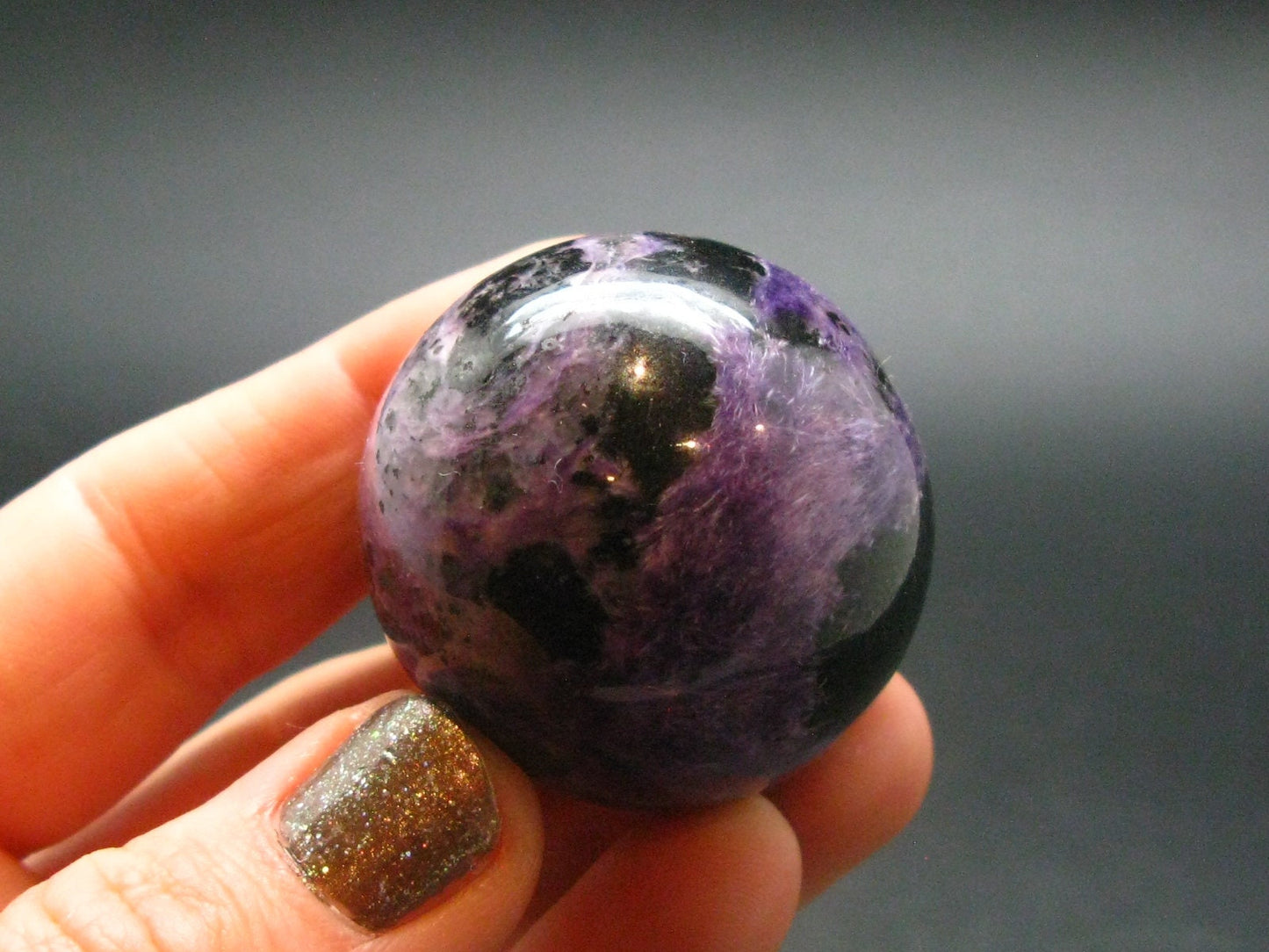 Nice Charoite Sphere from Russia - 63.05 Grams - 1.3"