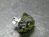 Moldavite Tektite Silver Pendant from Czech Republic - 0.7" - 1.36 Grams