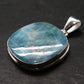 Rare Blue Larimar Pectolite Silver Plated Pendant From Dominican Republic - 1.3" - 5.8 Grams